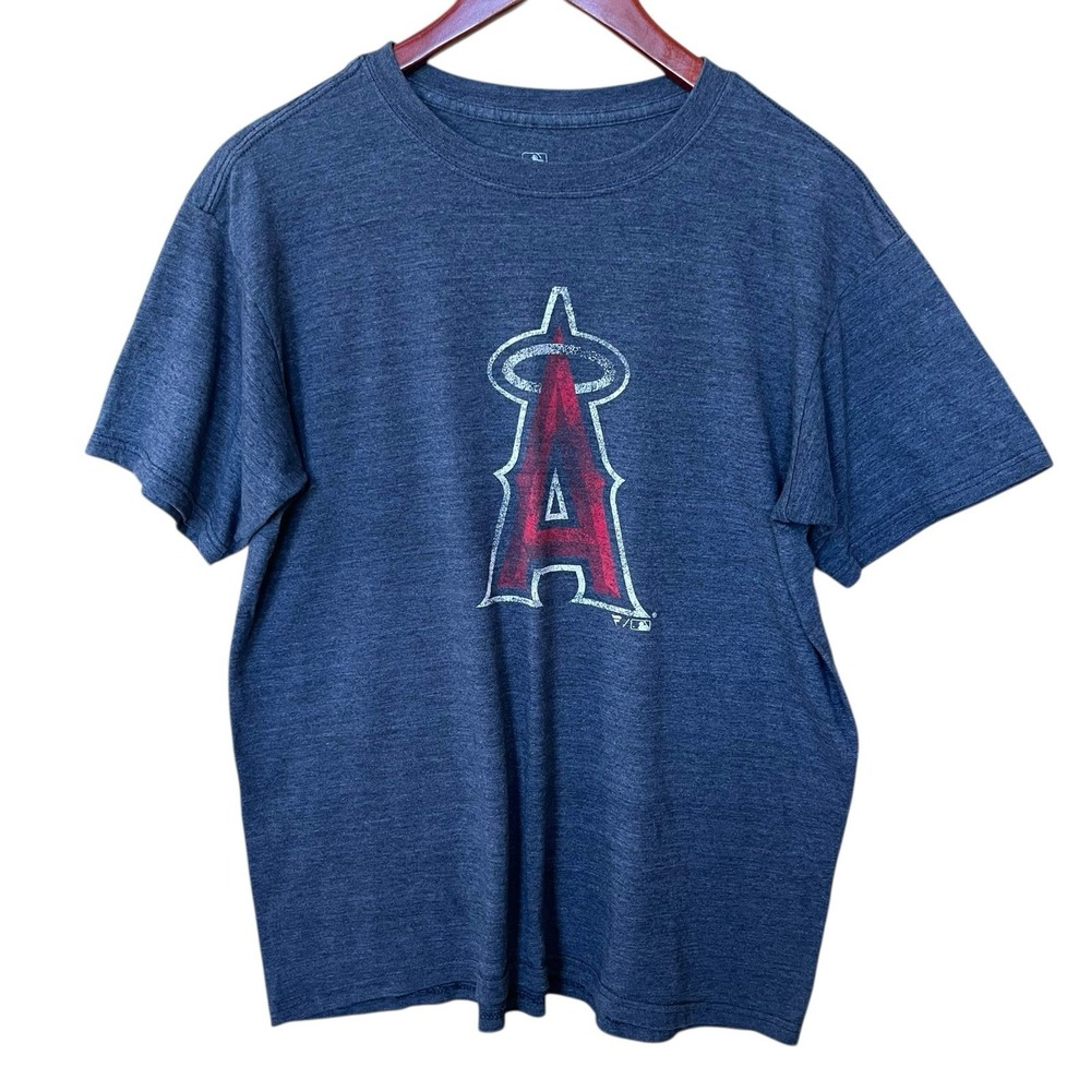Vintage Anaheim Angels MLB T-Shirt Adult Large Heather Blue California Baseball